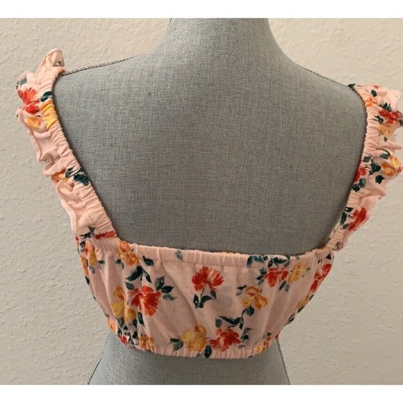 Pac Sun Me To We Sleeveless Crop Top Shirt Blouse Floral Small S Excellent - Picture 4 of 7